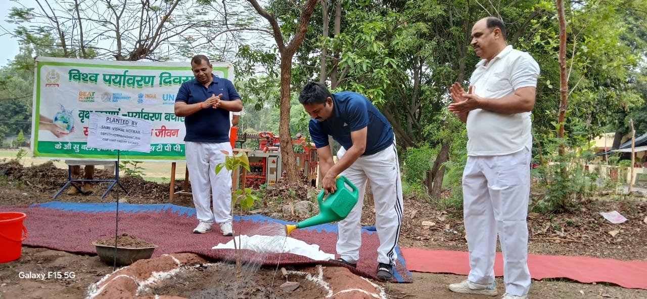 पर्यावरण दिवस के अवसर पर केन्द्रीय औद्योगिक सुरक्षा बल ईकाई आरएचटीपी रिहन्द में किया गया वृहद वृक्षारोपण कार्यक्रम का आयोजन।
